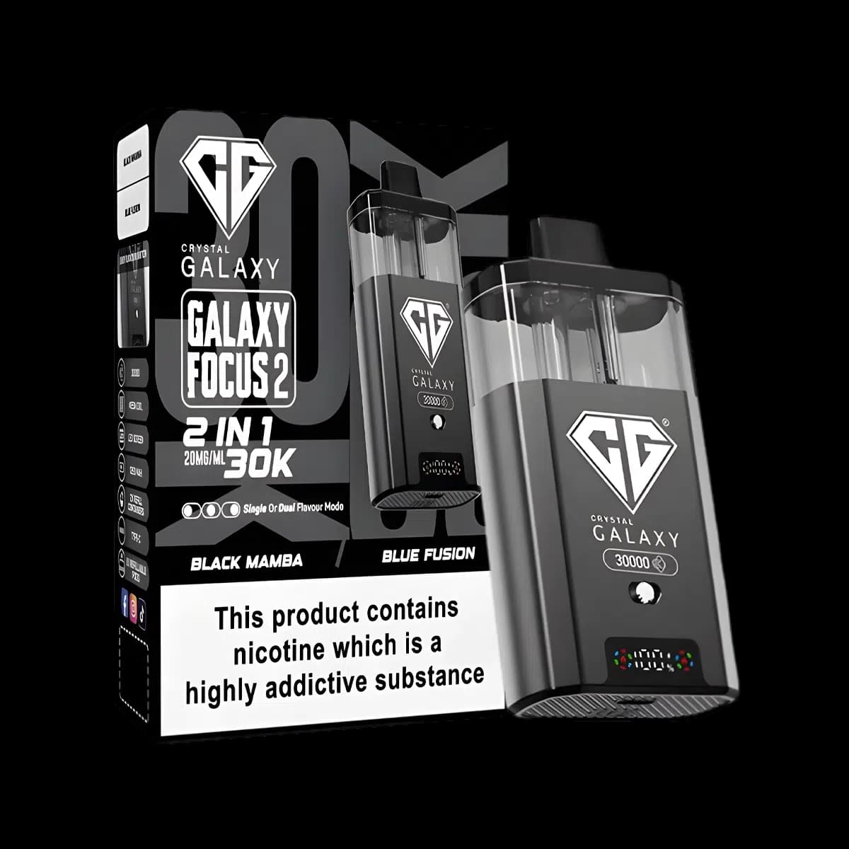 Crystal Galaxy Focus 2 30K Vape Kit-Black Mamba-Blue Fusion