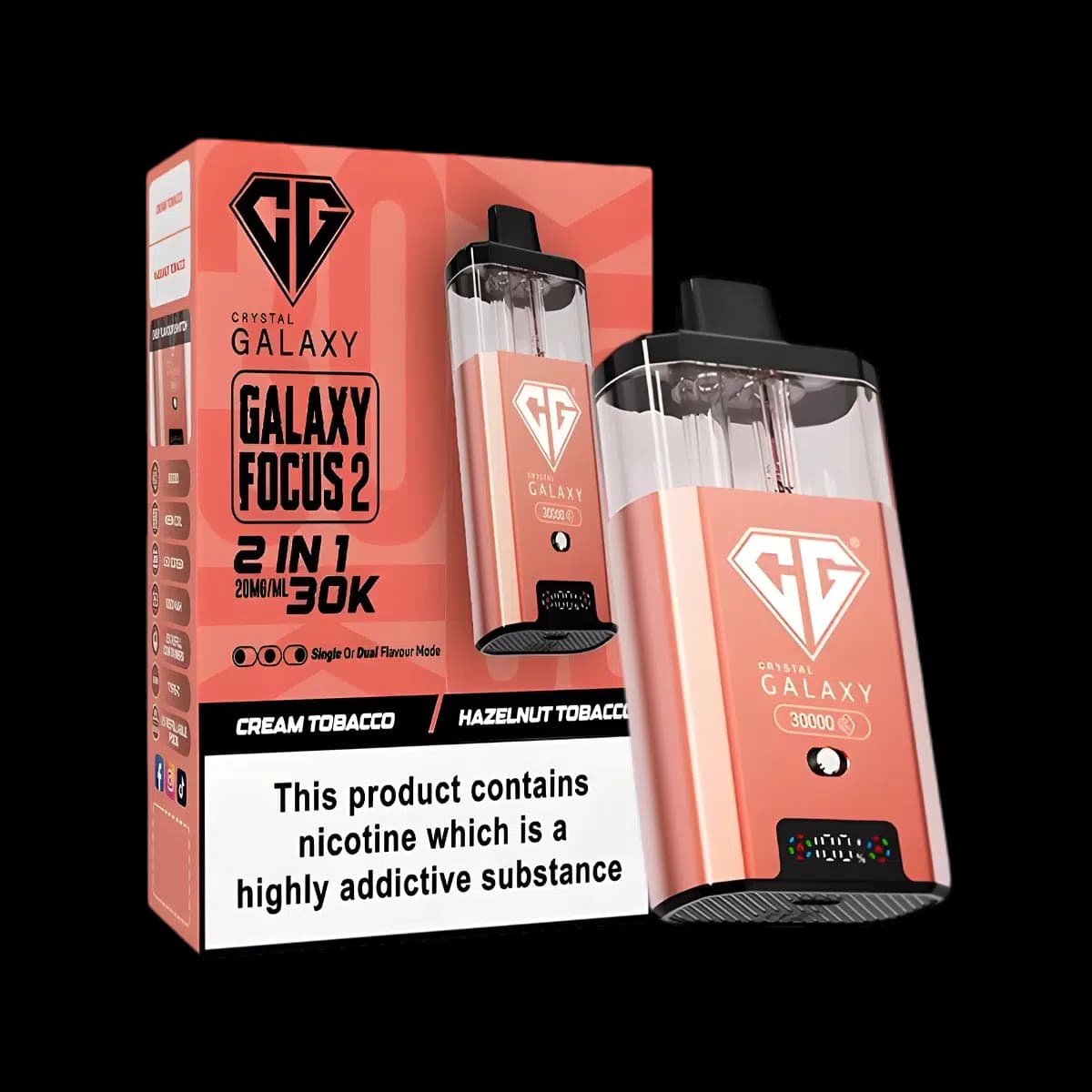 Crystal Galaxy Focus 2 30K Vape Kit-Cream Tobacco-Hazelnut Tobacco
