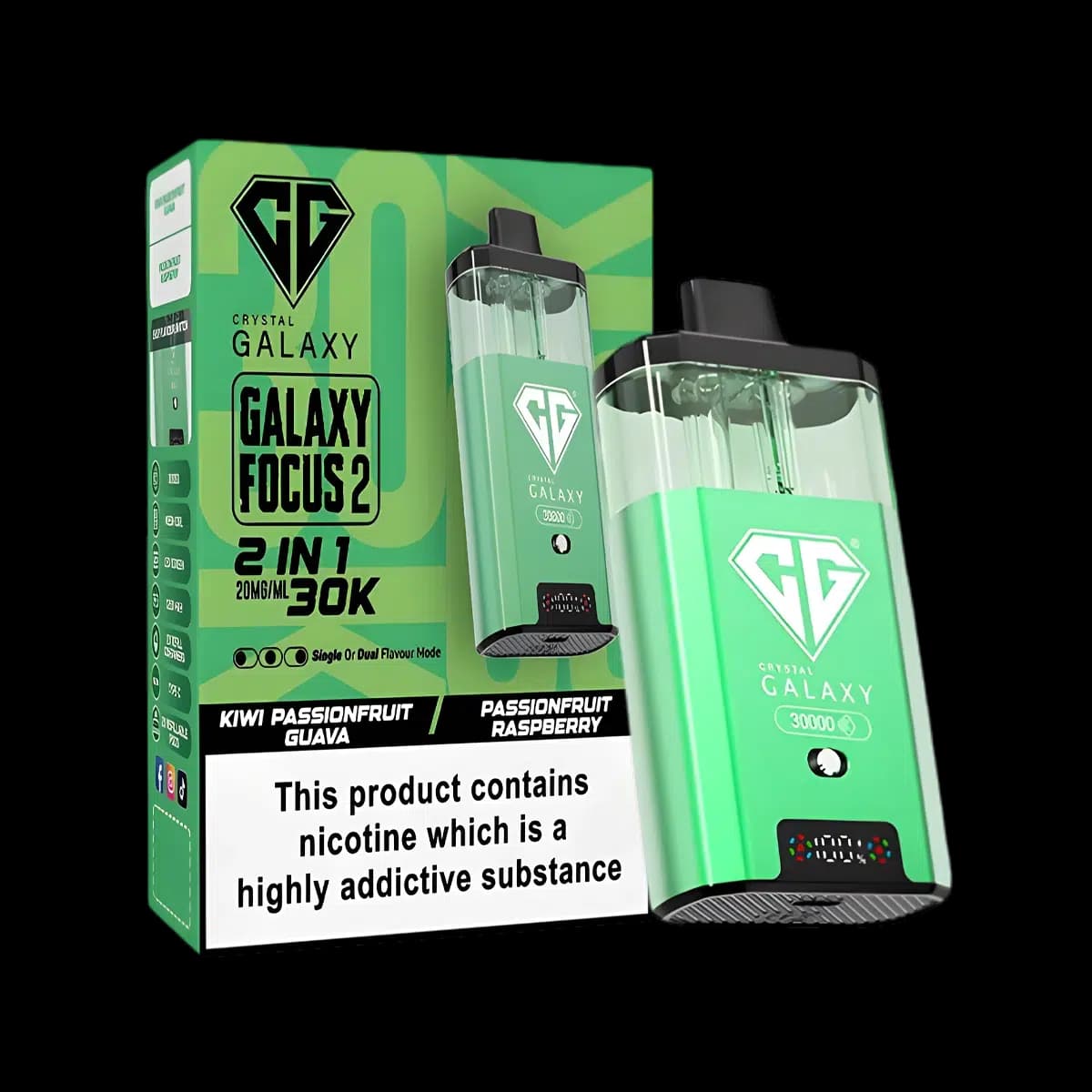 Crystal Galaxy Focus 2 30K Vape Kit-Kiwi Passionfruit Guava-Passionfruit Raspberry