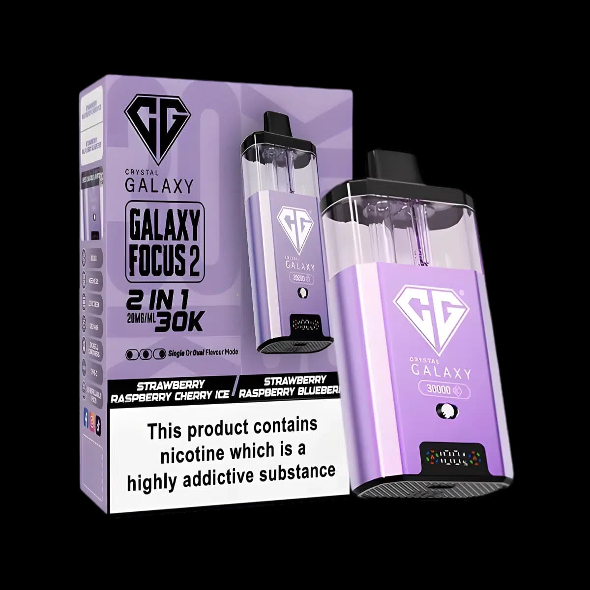 Crystal Galaxy Focus 2 30K Vape Kit-Strawberry Raspberry Cherry Ice-Strawberry Raspberry Blueberry