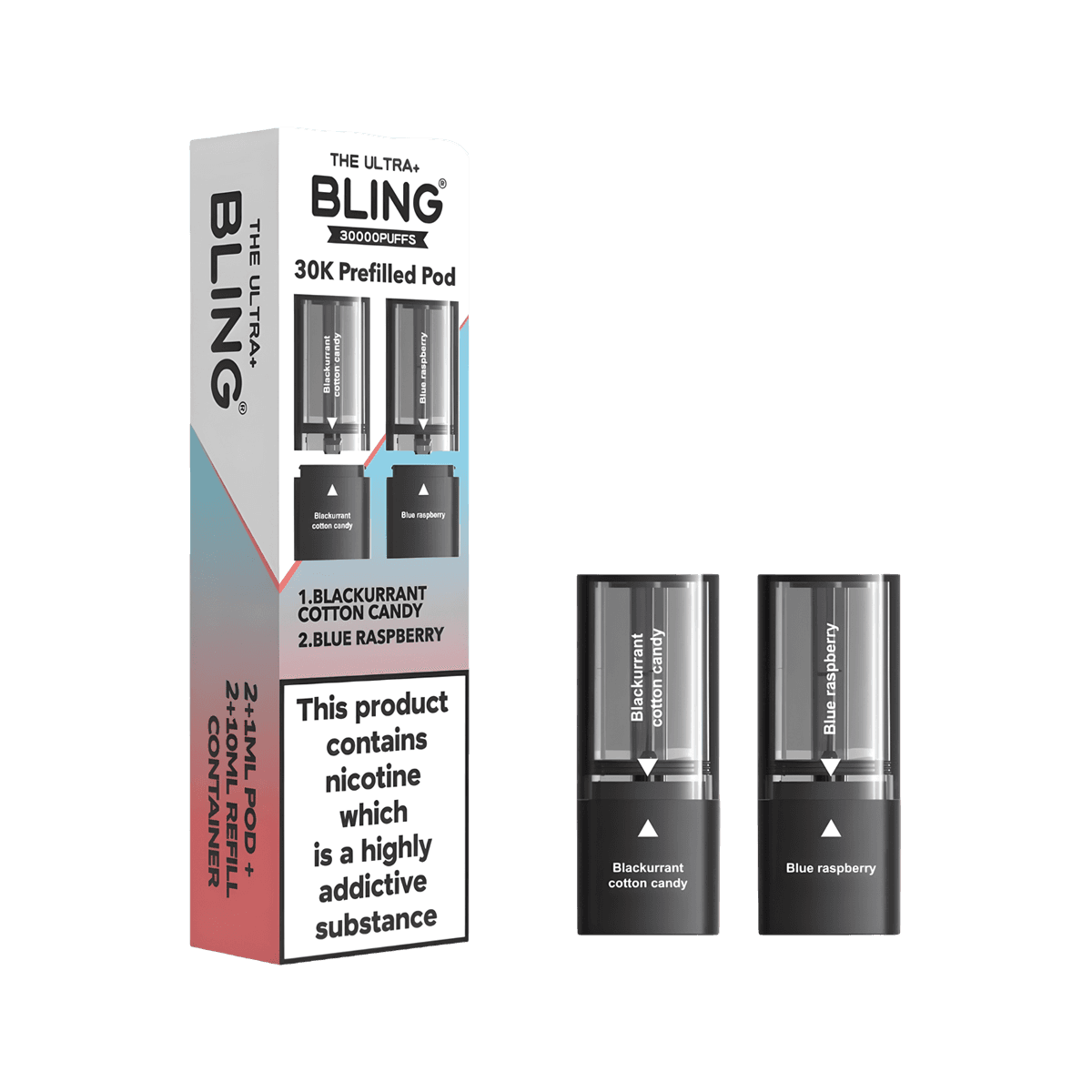 BLACKCURRANT-COTTON-CANDY-BLUE-RASPBERRY-THE-BLING-ULTRA-30K-PREFILLED-PODS-20MG