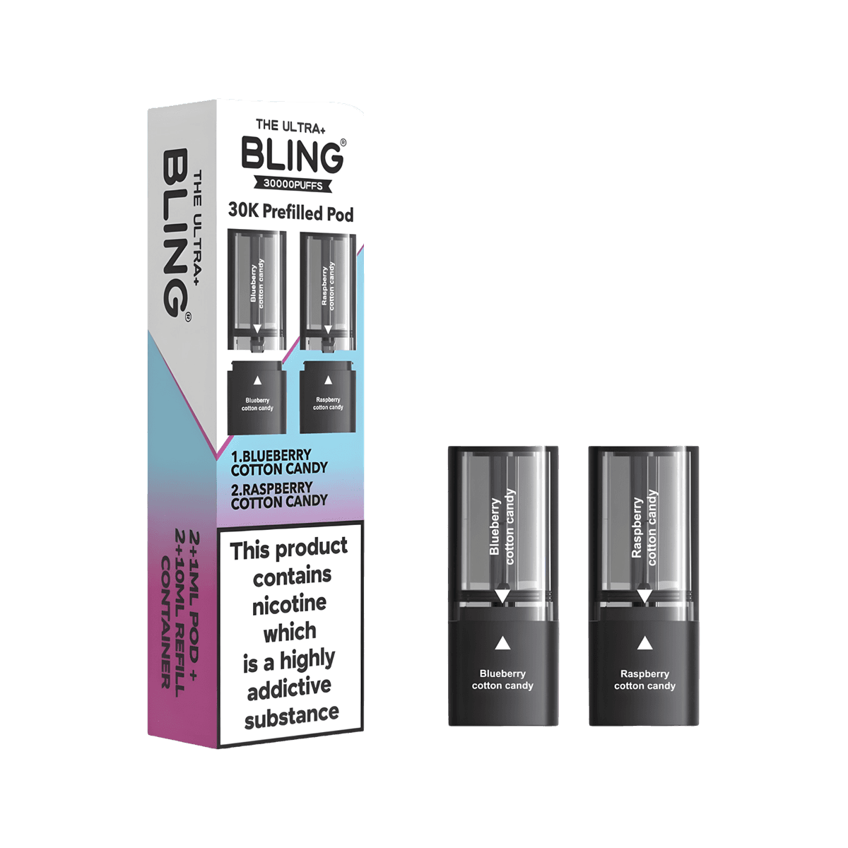 BLUEBERRY-COTTON-CANDY-RASPBERRY-COTTON-CANDY-THE-BLING-ULTRA-30K-PREFILLED-PODS-20MG