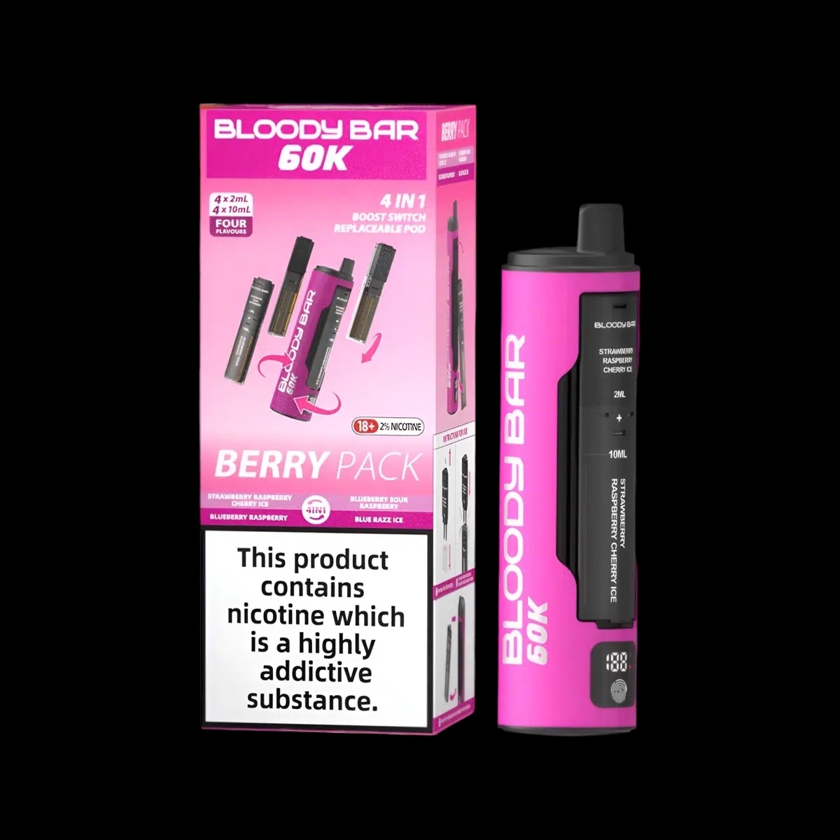 Bloody Bar 60k Prefilled Vape Kit - Berry Pack - Disposable Vapes