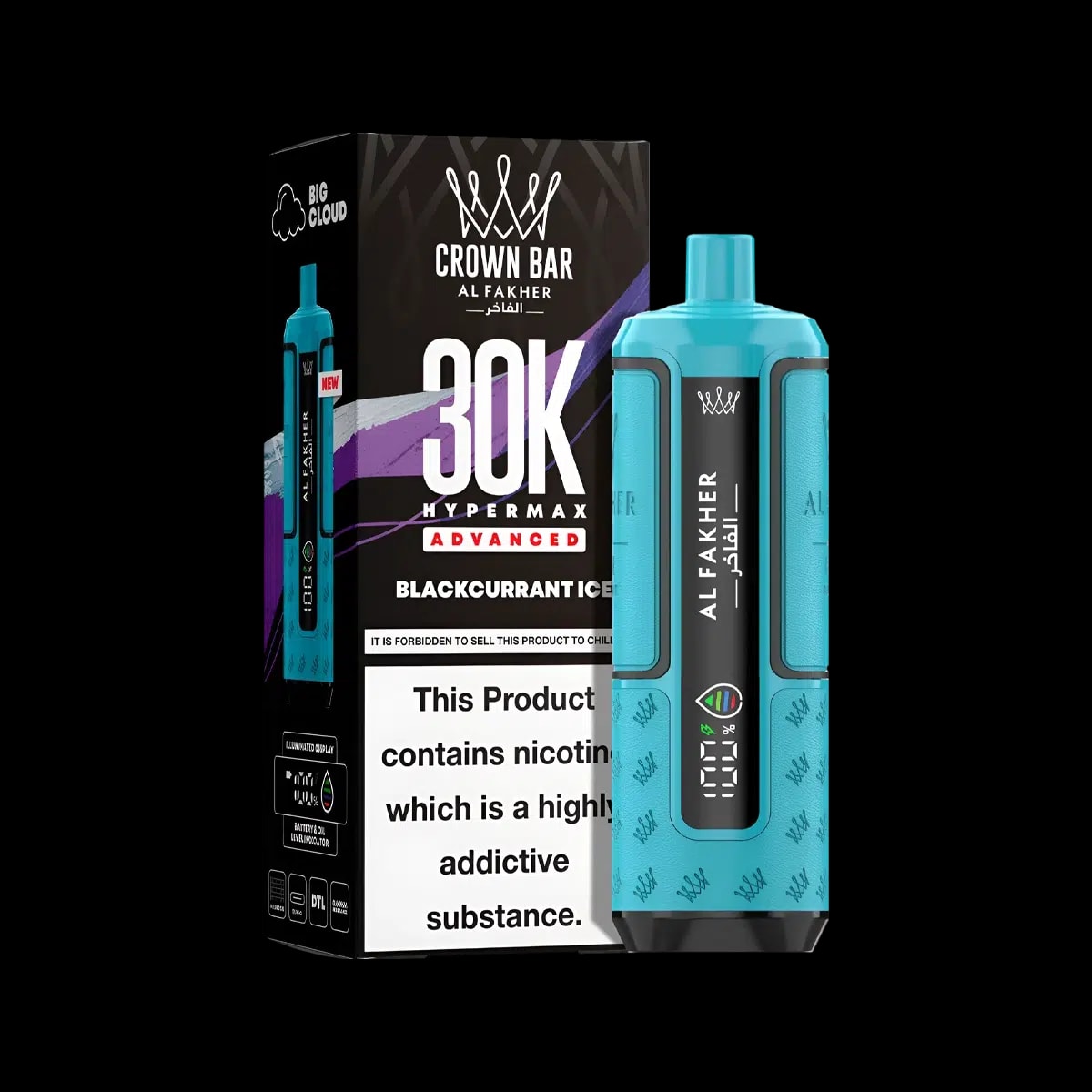 Al Fakher 30K Hypermax Prefilled Vape Kit - Blackcurrant Ice - Disposable Vapes