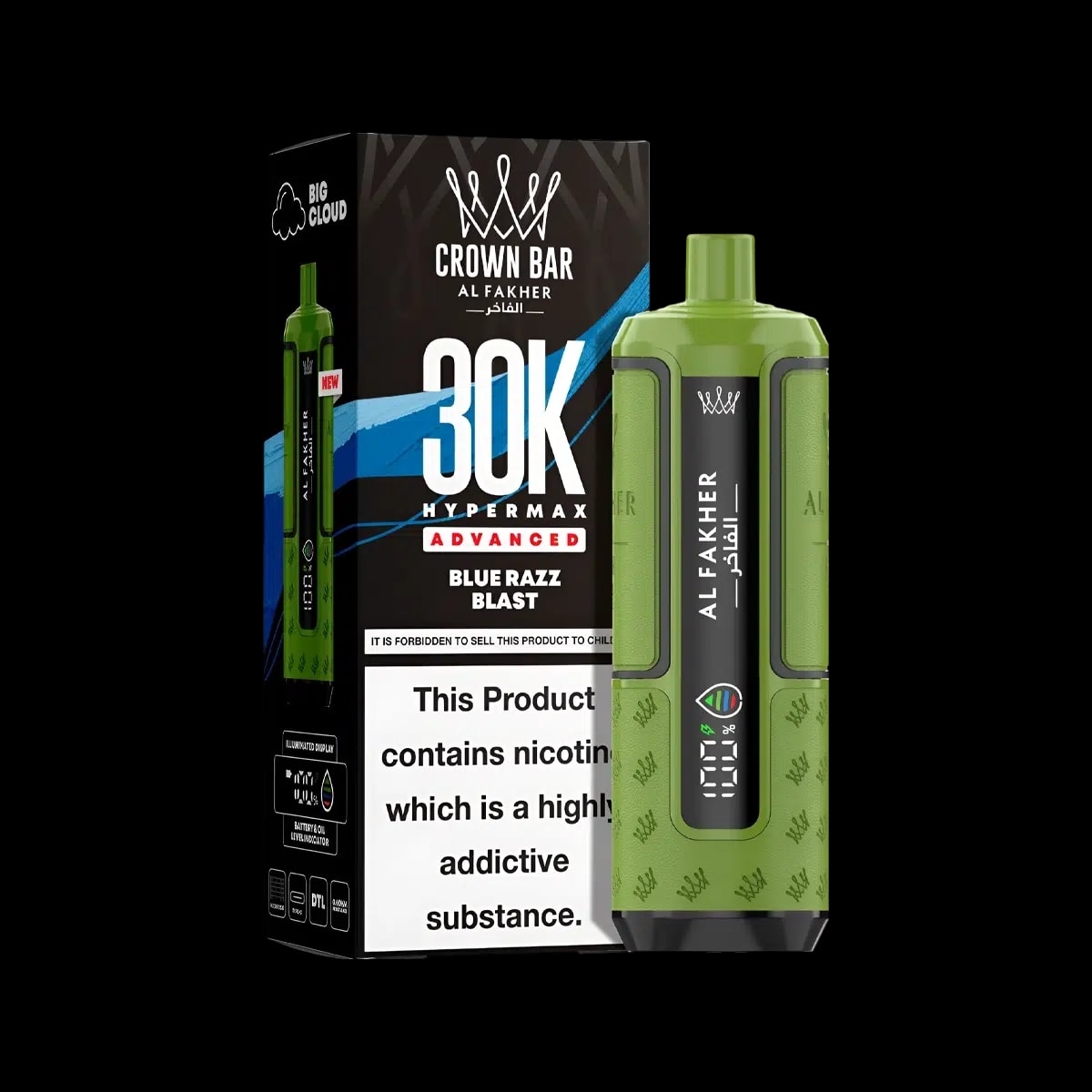 Al Fakher 30K Hypermax Prefilled Vape Kit - Blue Razz Blast - Disposable Vapes