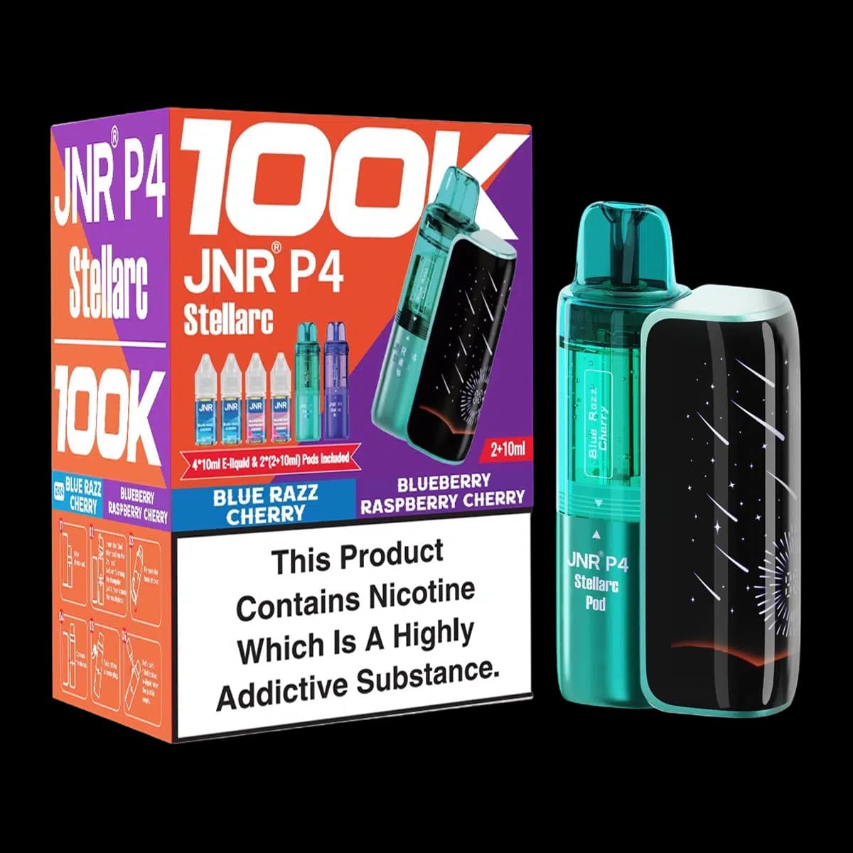 Blue Razz Cherry-Bluberry Raspberry Cherry-JNR P4 Stellarc 100K Vape Kit