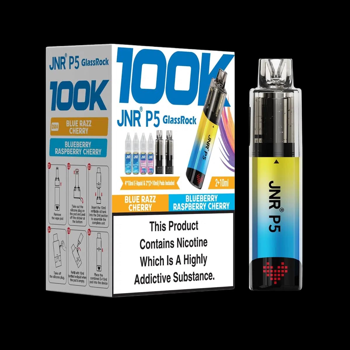 Blue Razz Cherry-Blueberry Raspberry Cherry-JNR P5 GlassRock 100K Vape Kit