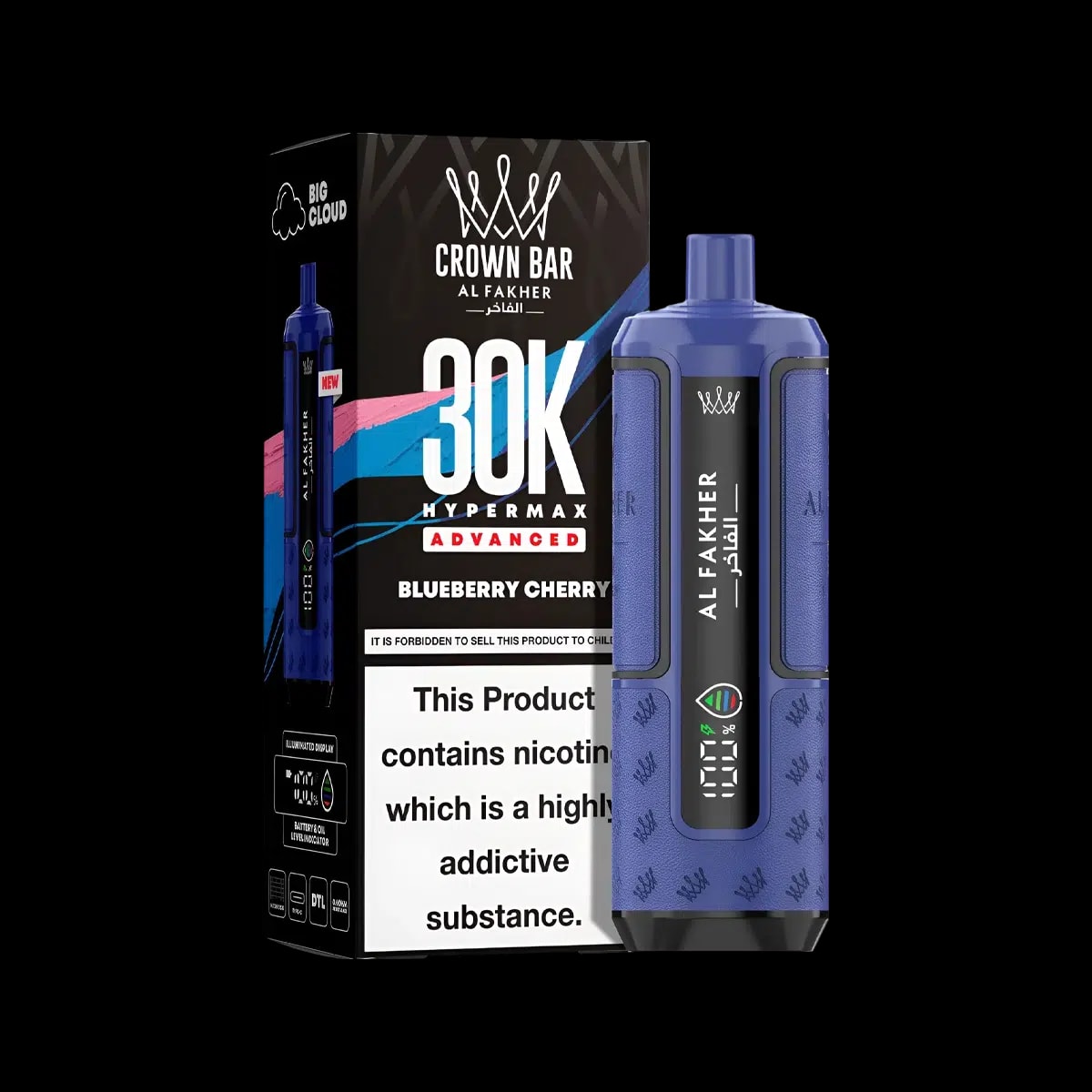 Al Fakher 30K Hypermax Prefilled Vape Kit - Blueberry Cherry - Disposable Vapes