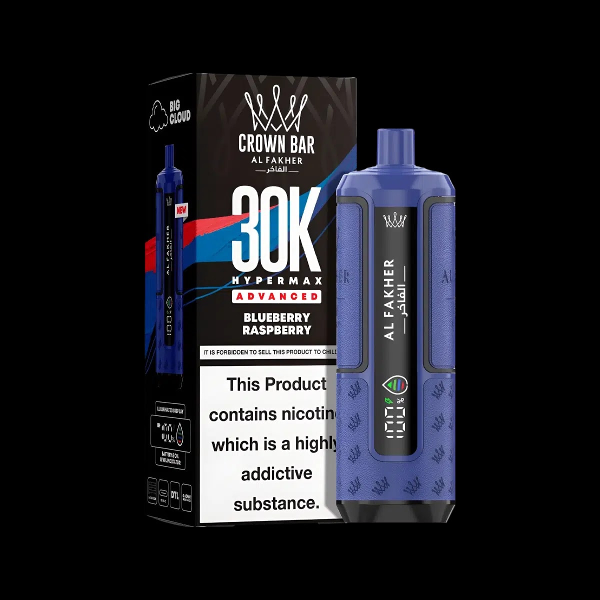 Al Fakher 30K Hypermax Prefilled Vape Kit - Blueberry Raspberry - Disposable Vapes