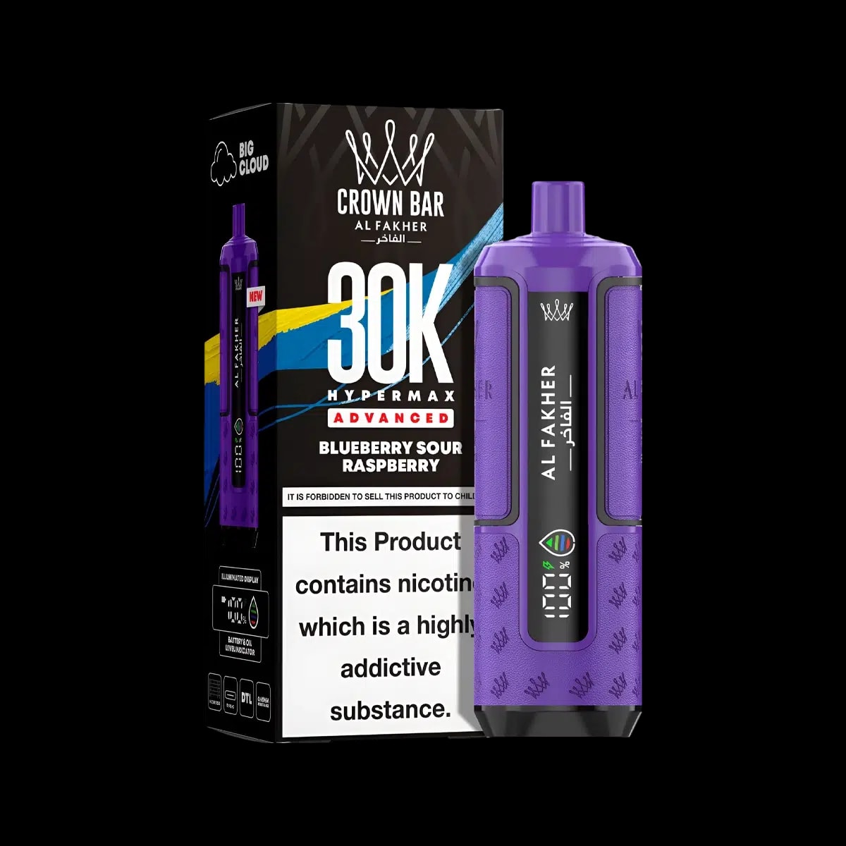 Al Fakher 30K Hypermax Prefilled Vape Kit - Blueberry Sour Raspberry - Disposable Vapes