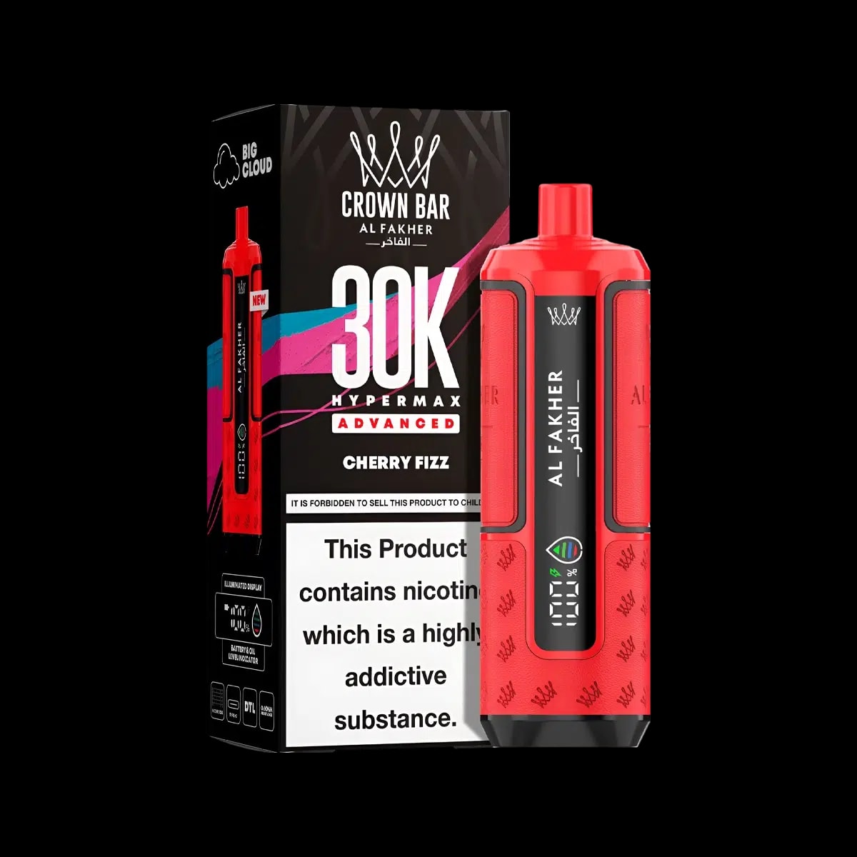 Al Fakher 30K Hypermax Prefilled Vape Kit - Cherry Fizz - Disposable Vapes