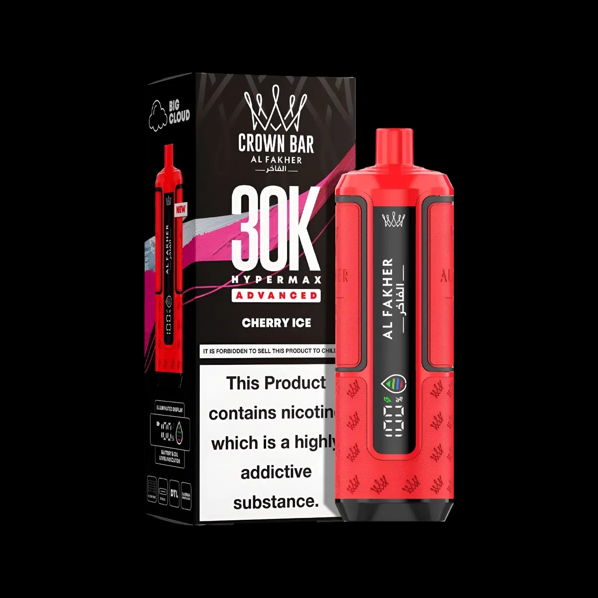 Al Fakher 30K Hypermax Prefilled Vape Kit - Cherry Ice - Disposable Vapes