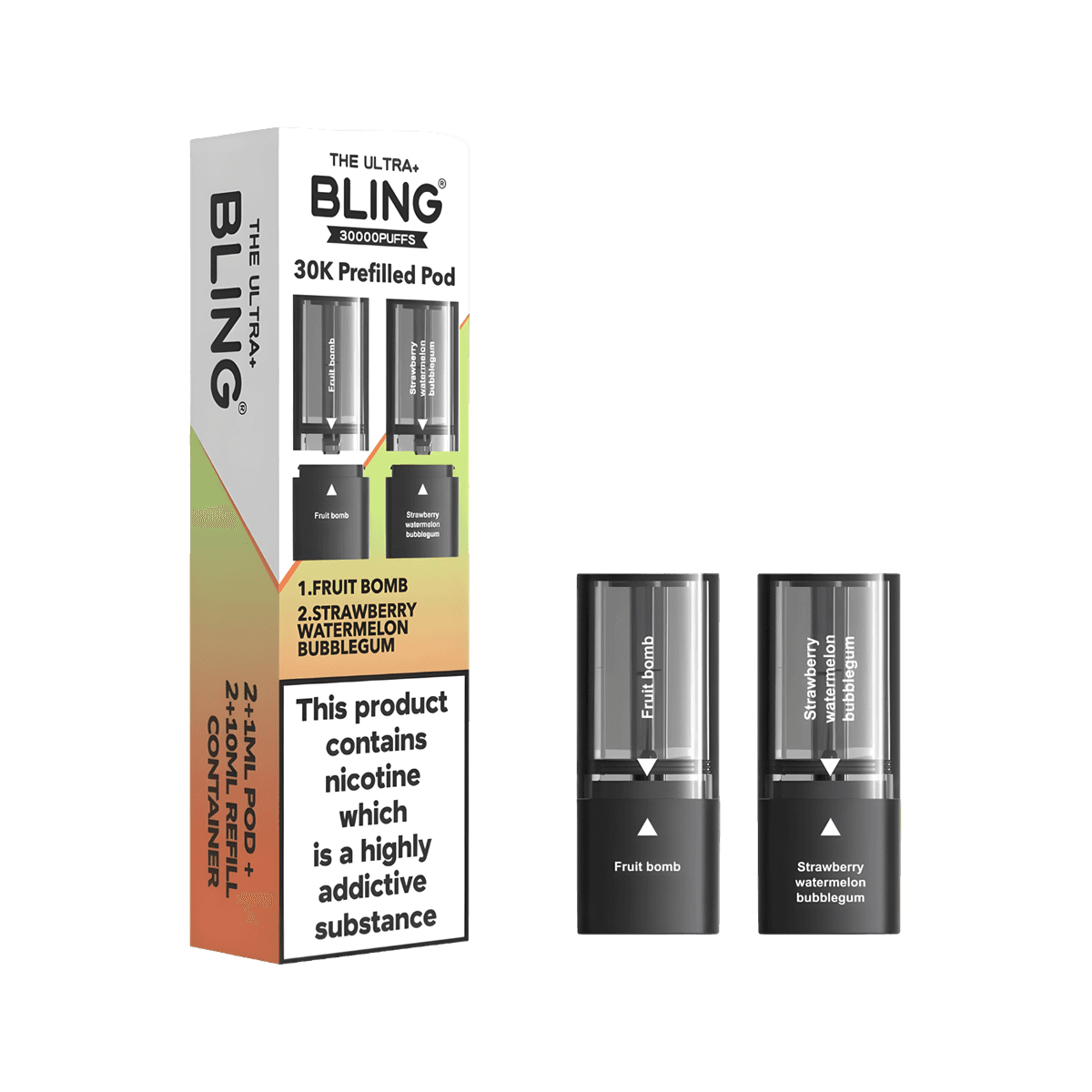 FRUIT-BOMB-STRAWBERRY-WATERMELON-BUBBLEGUM-THE-BLING-ULTRA-30K-PREFILLED-PODS-20MG