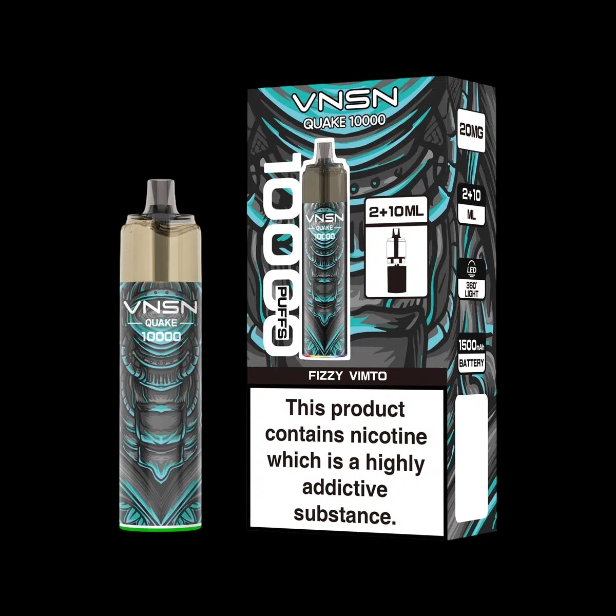 VNSN Quake 10000 Prefilled Vape Kit - Fizzy Vimto - Disposable Vapes