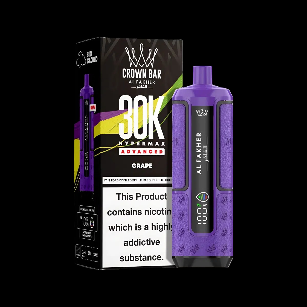Al Fakher 30K Hypermax Prefilled Vape Kit - Grape - Disposable Vapes