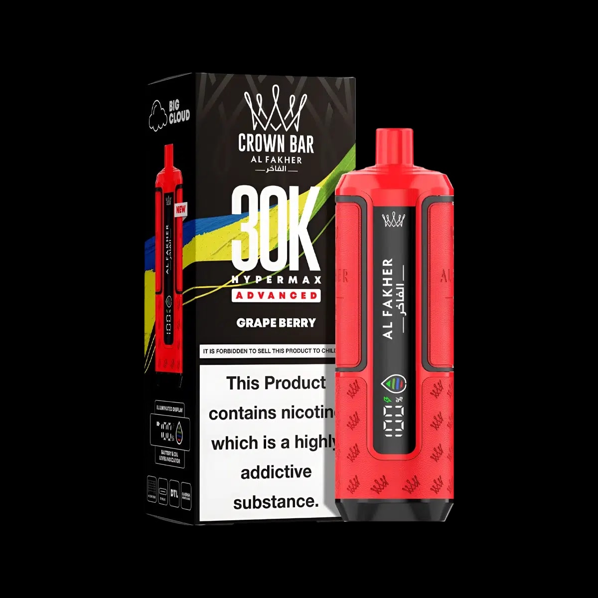 Al Fakher 30K Hypermax Prefilled Vape Kit - Grape Berry - Disposable Vapes