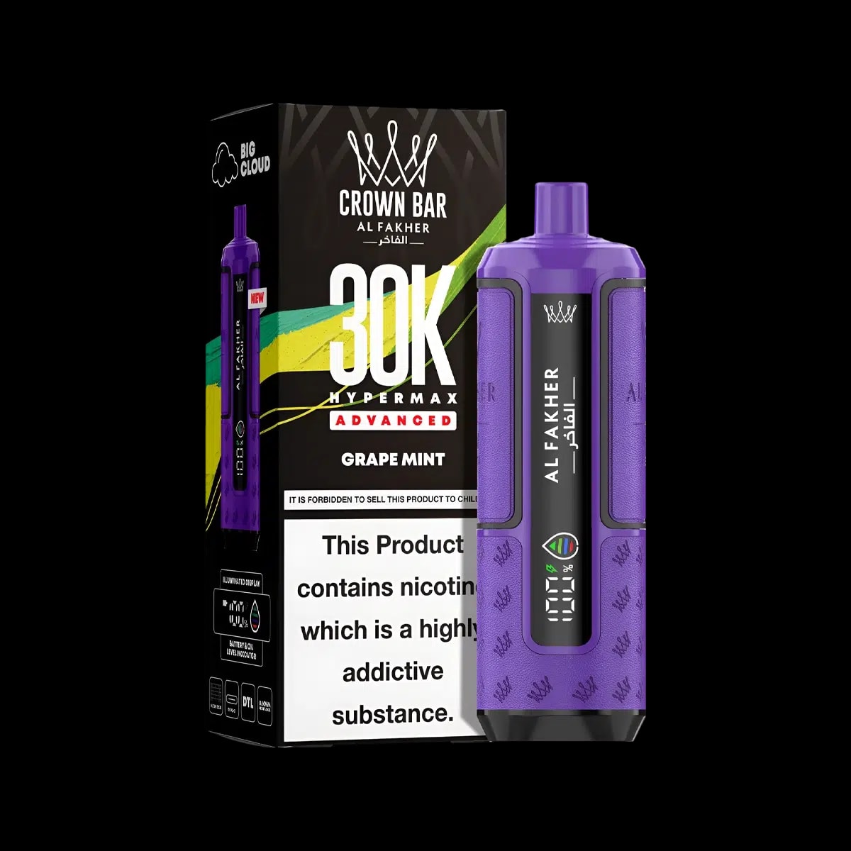 Al Fakher 30K Hypermax Prefilled Vape Kit - Grape Mint - Disposable Vapes