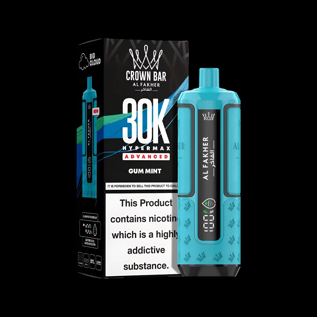 Al Fakher 30K Hypermax Prefilled Vape Kit - Gum Mint - Disposable Vapes
