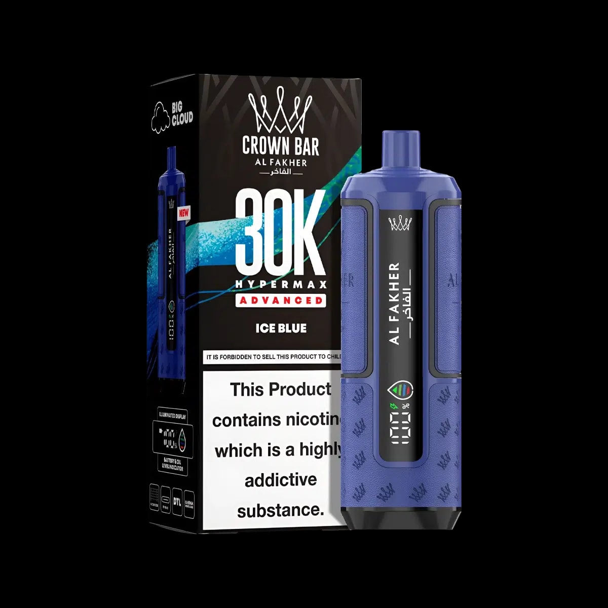Al Fakher 30K Hypermax Prefilled Vape Kit - Ice Blue - Disposable Vapes