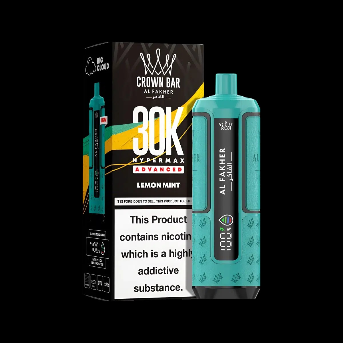 Al Fakher 30K Hypermax Prefilled Vape Kit - Lemon Mint - Disposable Vapes