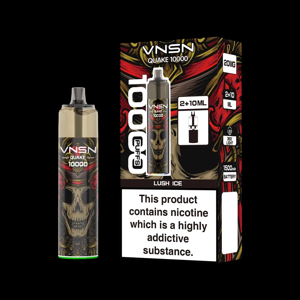 VNSN Quake 10000 Prefilled Vape Kit - Lush Ice - Disposable Vapes