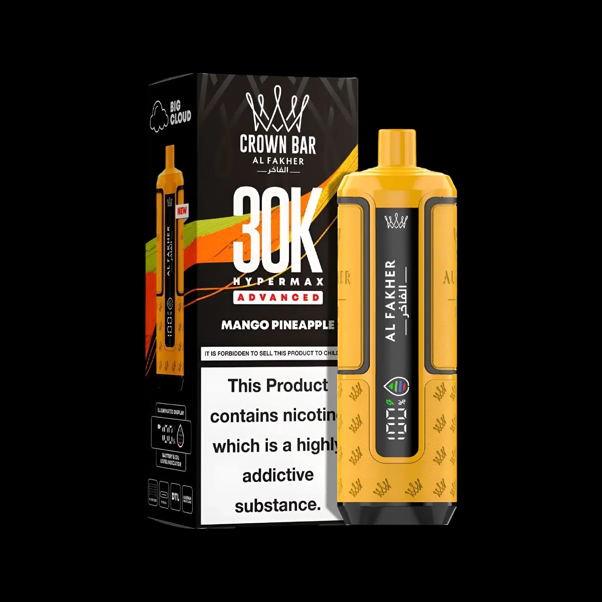Al Fakher 30K Hypermax Prefilled Vape Kit - Mango Pineapple - Disposable Vapes