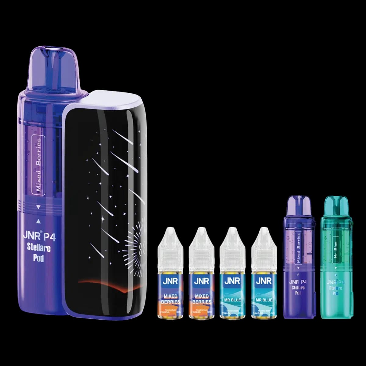 Mixed Berries-Mr Blue2-JNR P4 Stellarc 100K Vape Kit