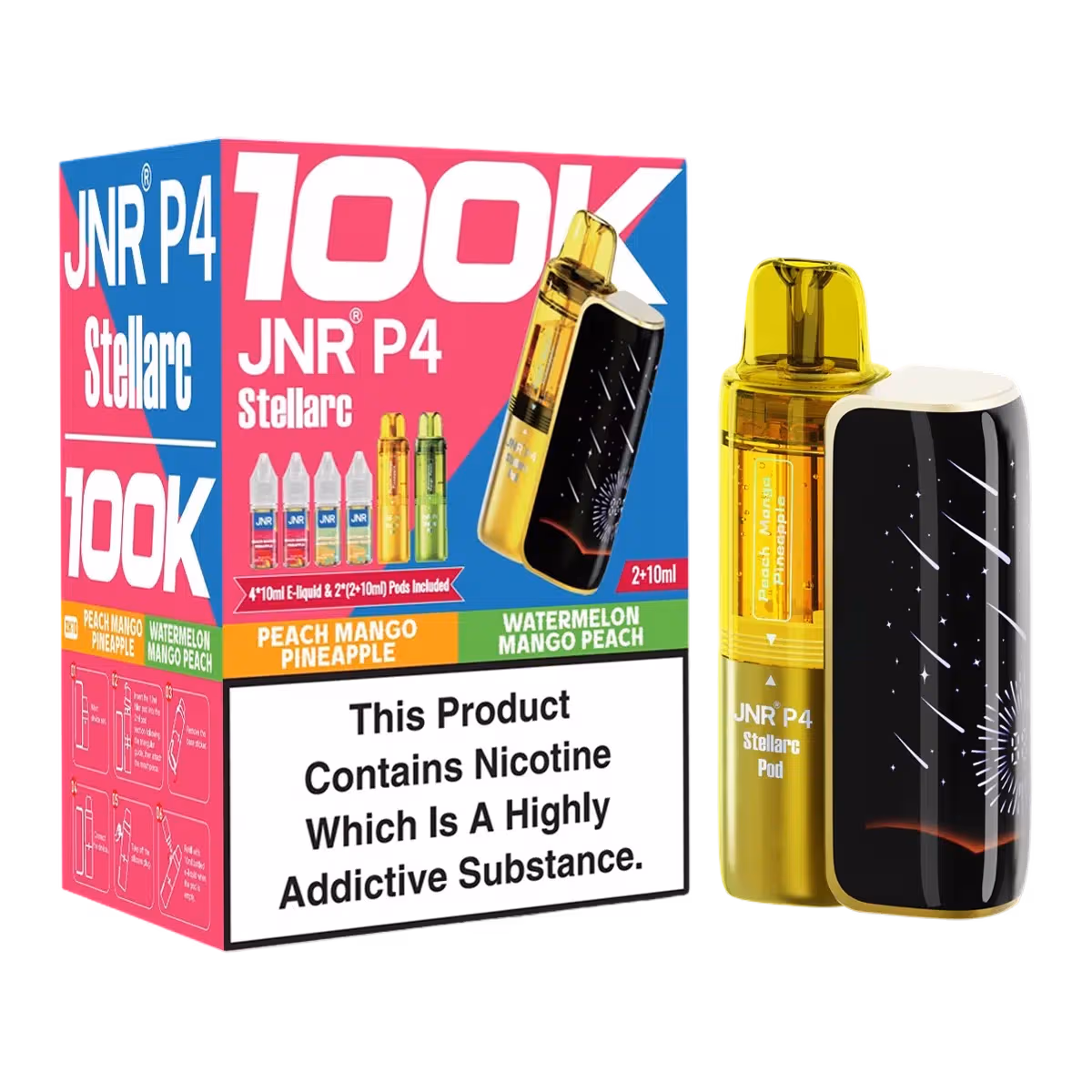 Peach Mango Pineapple-Watermelon Mango Peach-JNR P4 Stellarc 100K Vape Kit