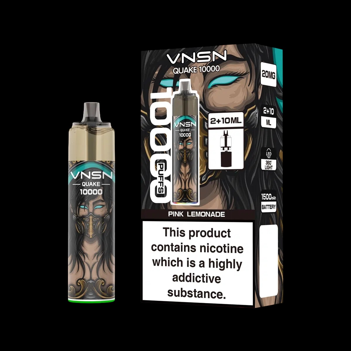 VNSN Quake 10000 Prefilled Vape Kit - Pink Lemonade - Disposable Vapes