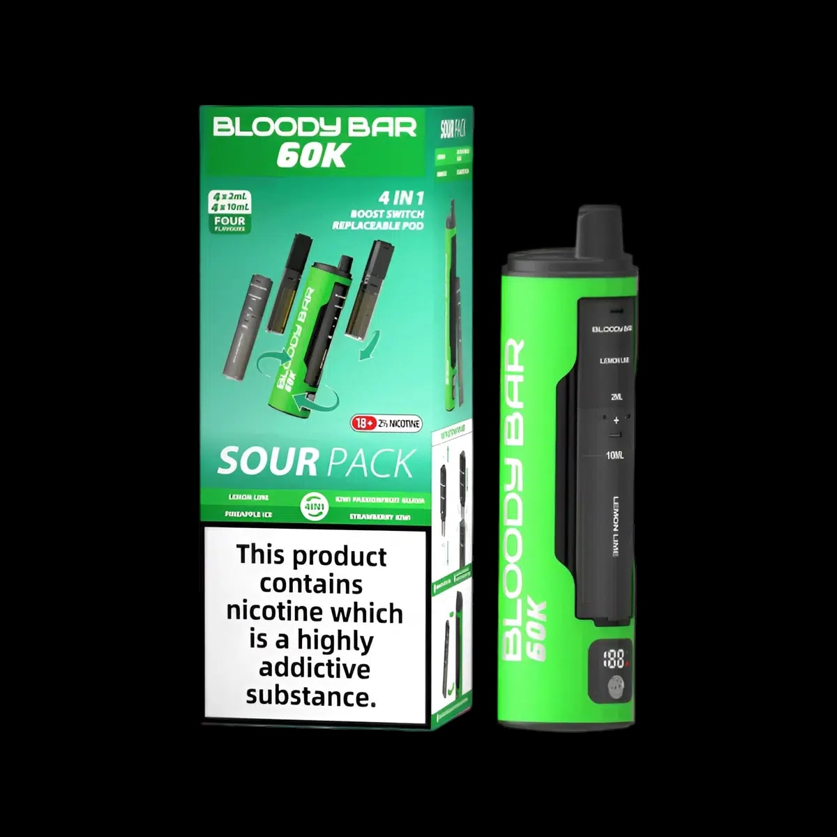 Bloody Bar 60k Prefilled Vape Kit - Sour Pack - Disposable Vapes