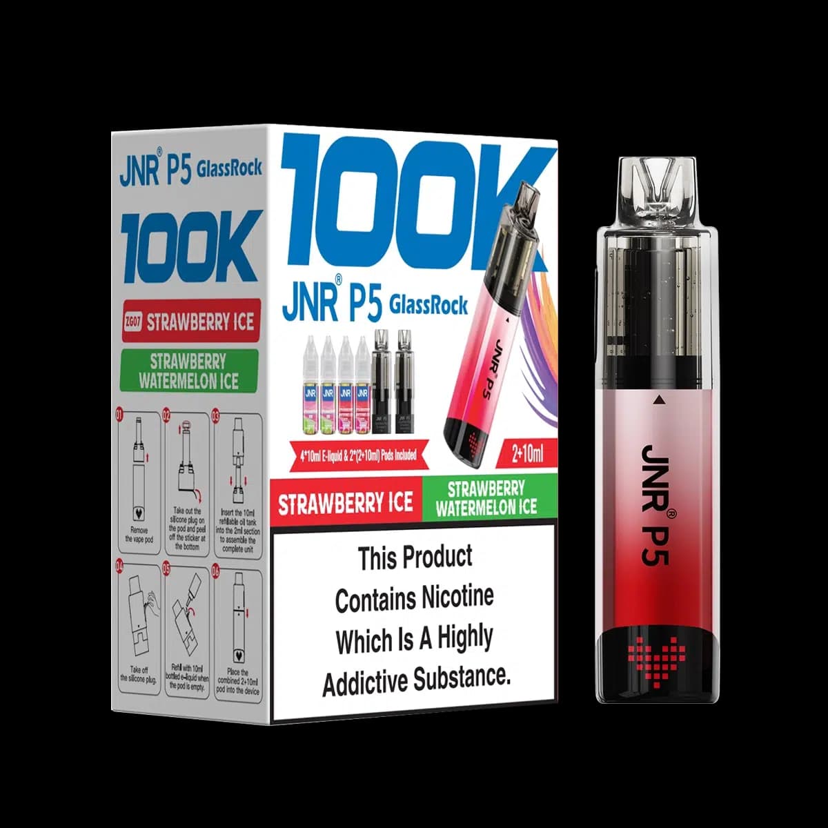 Strawberry Ice-Strawberry Watermelon Ice-JNR P5 GlassRock 100K Vape Kit