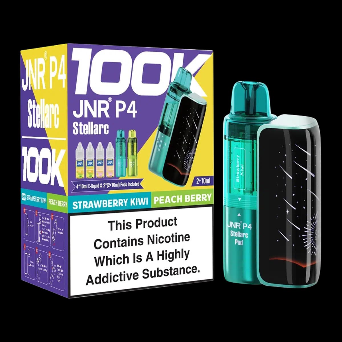 Strawberry Kiwi-Peach Berry-JNR P4 Stellarc 100K Vape Kit