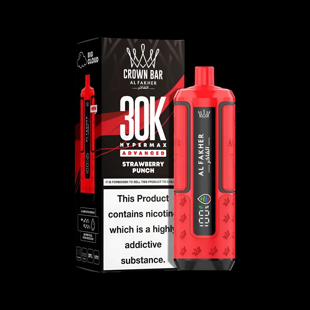 Al Fakher 30K Hypermax Prefilled Vape Kit - Strawberry Punch - Disposable Vapes