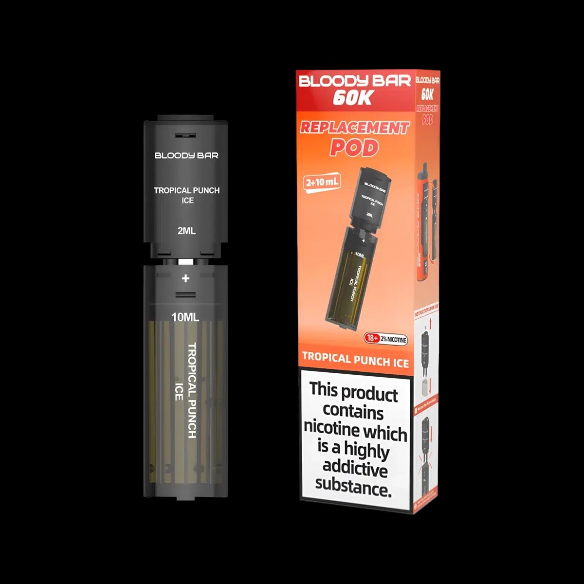 Tropical Peach Ice -Bloody Bar 60K Replacement Pod