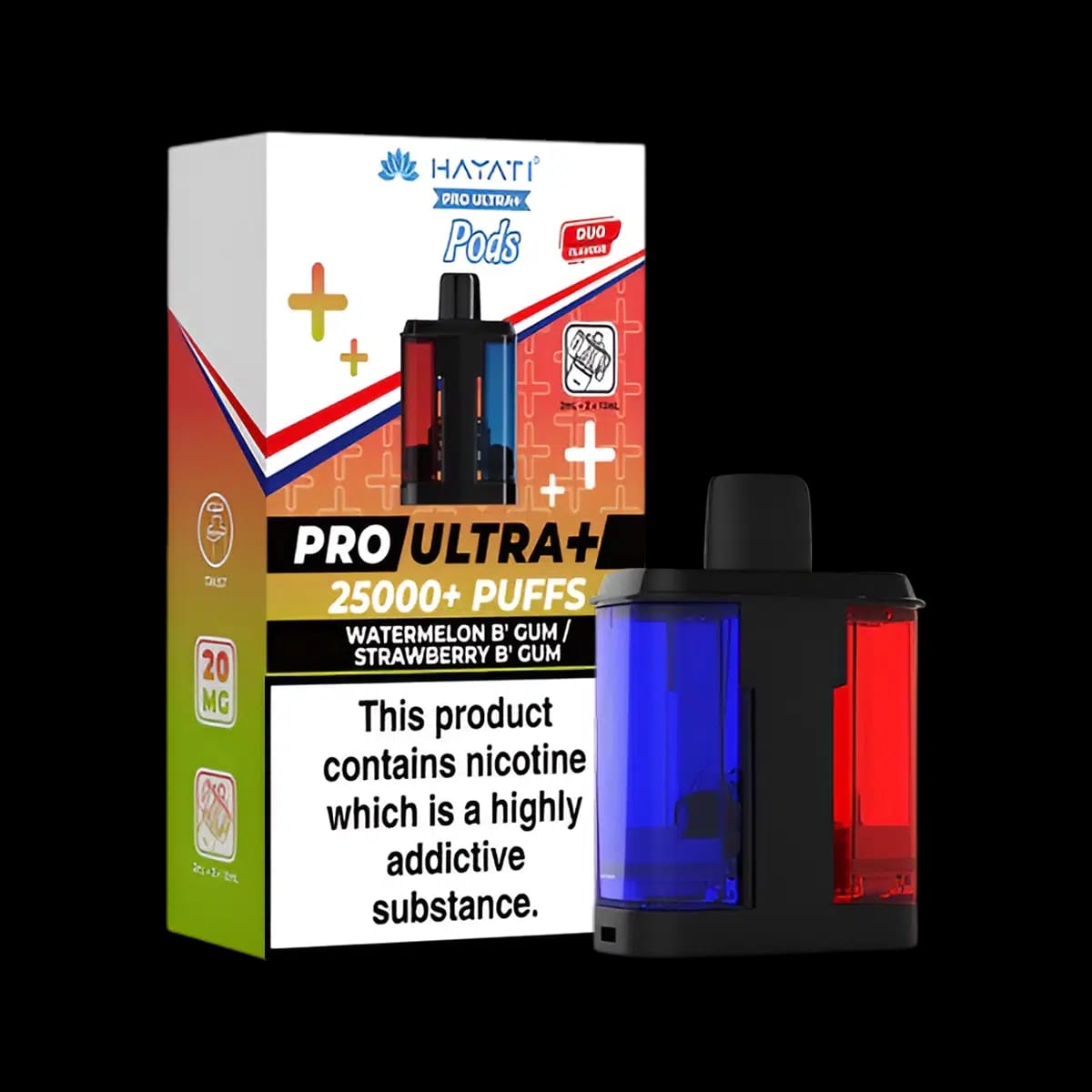 Watermelon B Gum-Strawberry B Gum-hayati-pro-ultra-plus-25k-prefilled-pod-refill