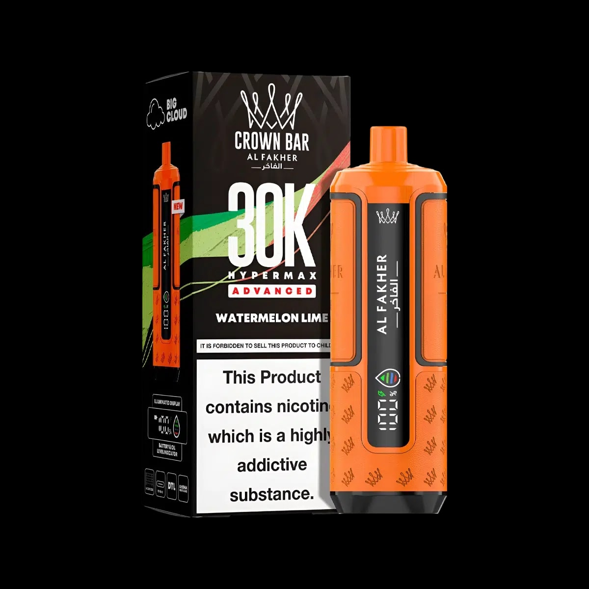 Al Fakher 30K Hypermax Prefilled Vape Kit - Watermelon Lime - Disposable Vapes