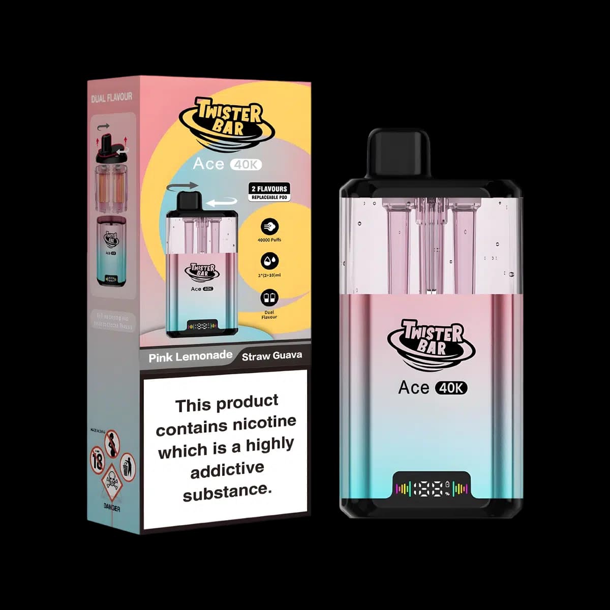 Pink Lemonade - Straw Guava-Twister-Bar-Ace-40K-Vape-Kit