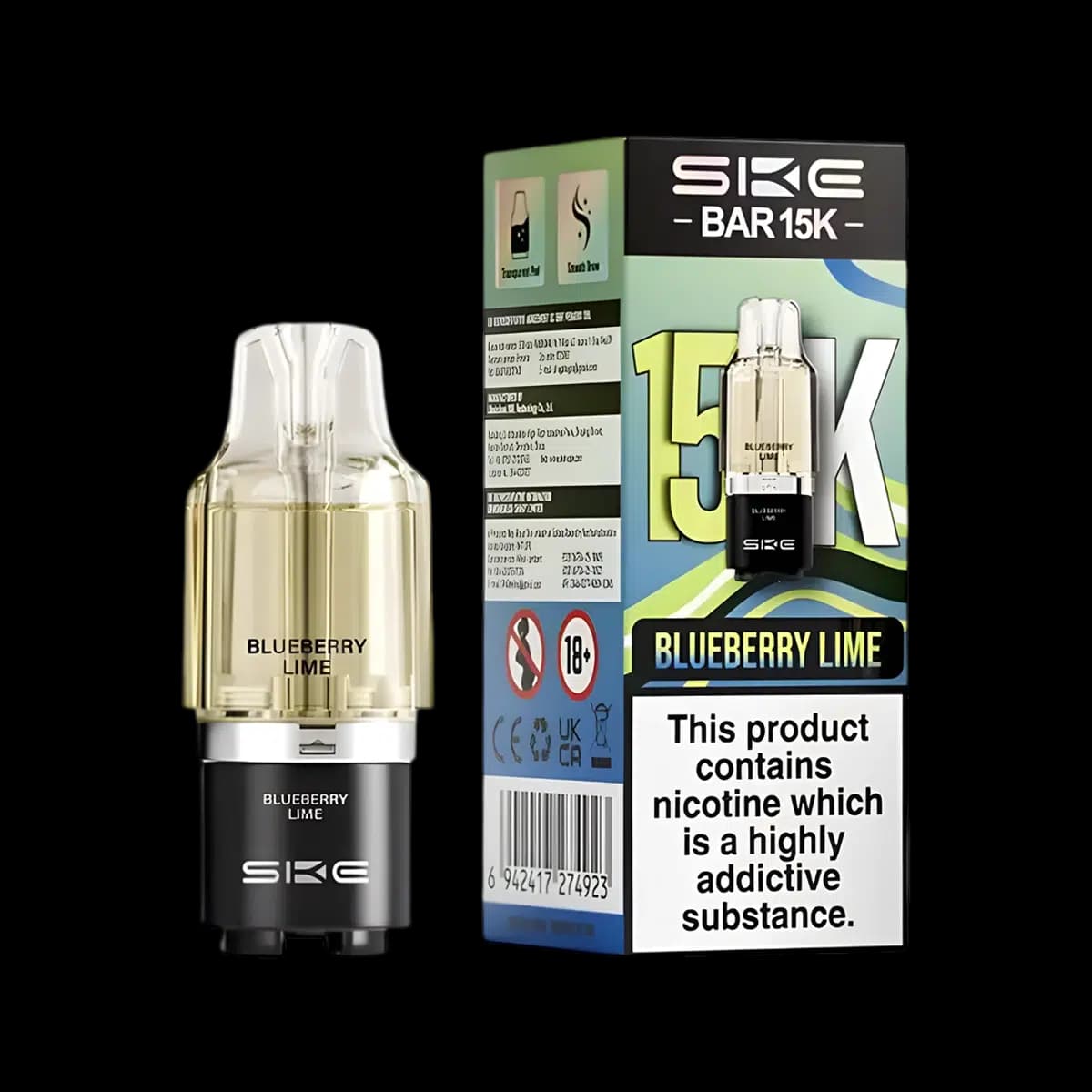 Blueberry Lime-SKE Bar 15K Prefilled Pod Container Tank