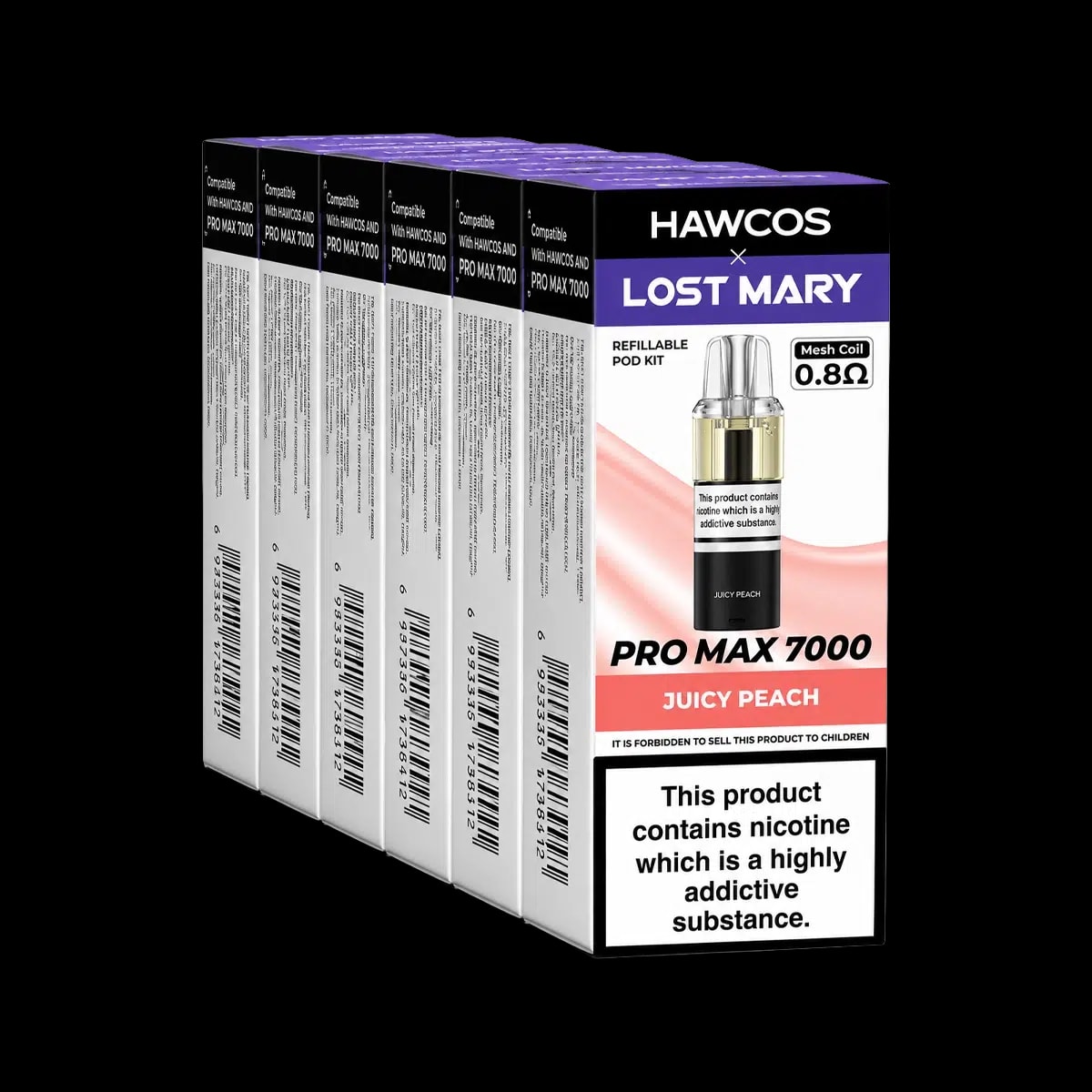 Hawcos x Lost Mary Pro Max 7000 Prefilled Pod & Refill Container Box of 5