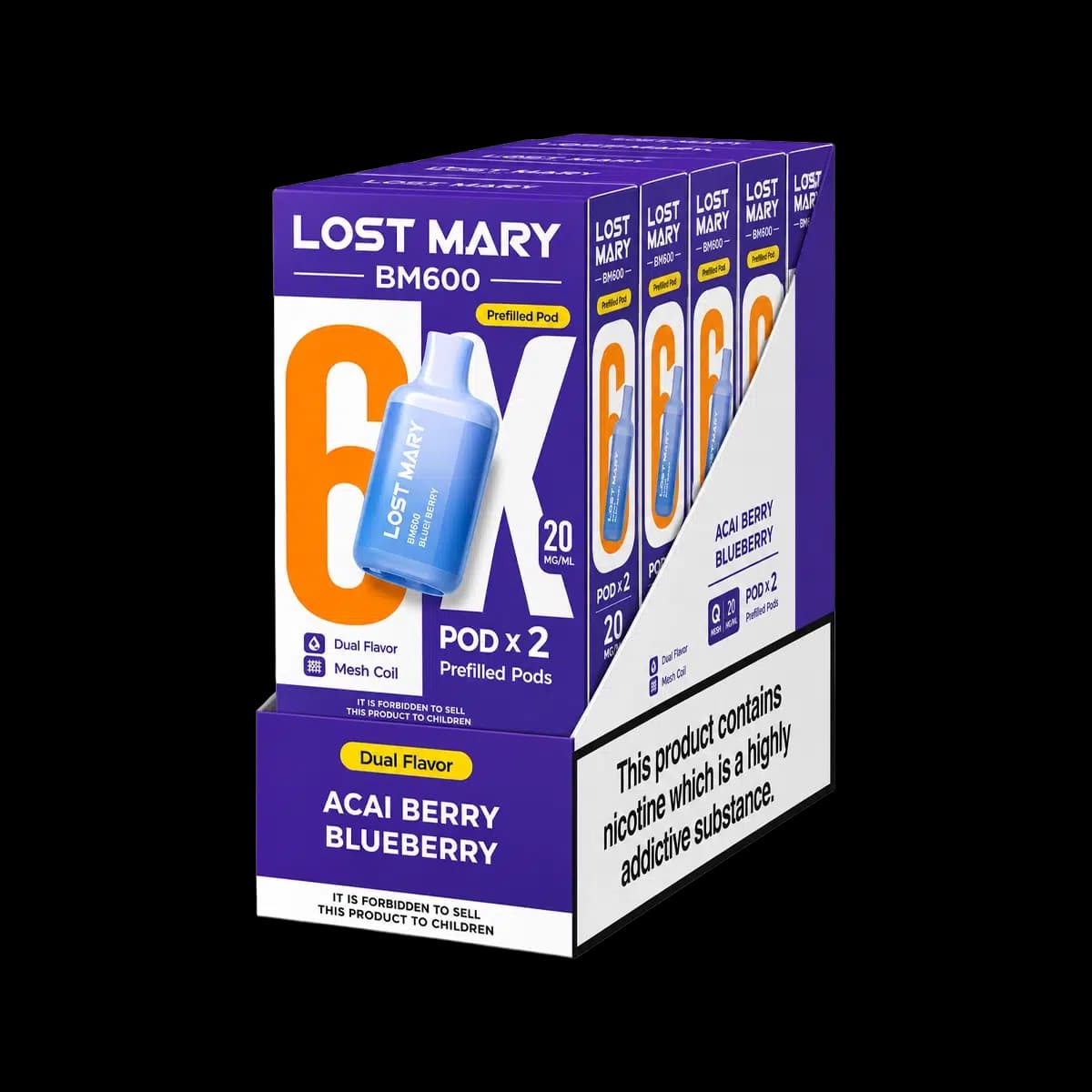 Lost Mary BM6000 Prefilled Pod & Refill Container Box of 5