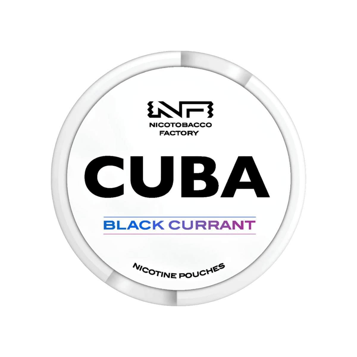 Cuba Blackcurrant Nicotine Pouches tin, 16mg slim pouches