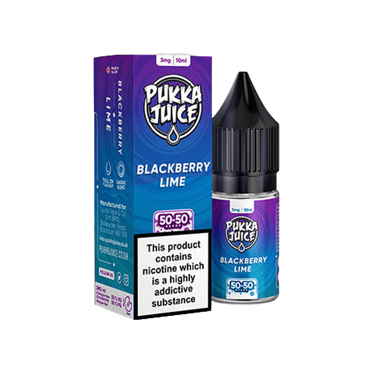 Blackberry Lime 50/50 E-Liquid by Pukka Juice