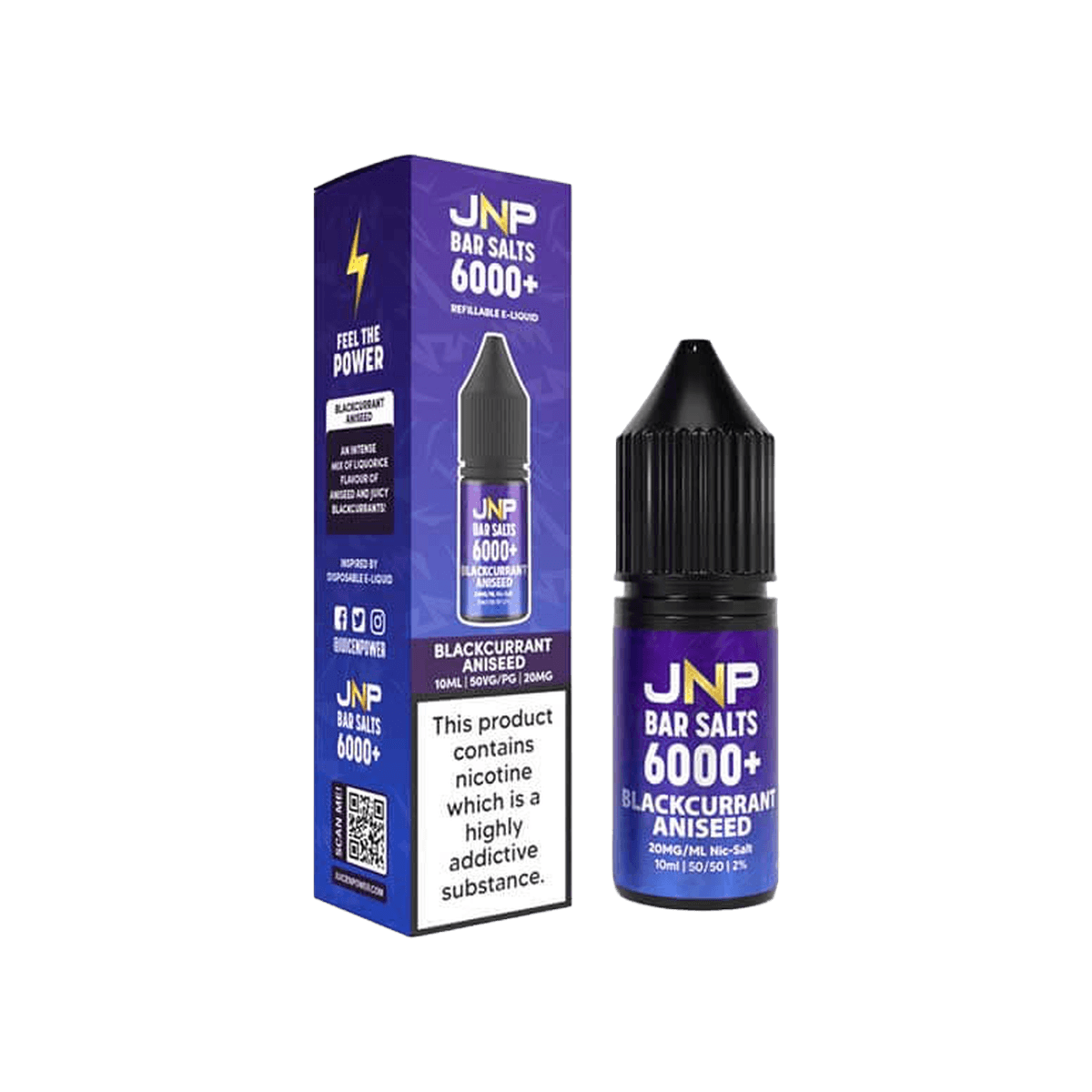 Blackcurrant Aniseed Bar Salts Nic Salt E-Liquid by Juice N Power
