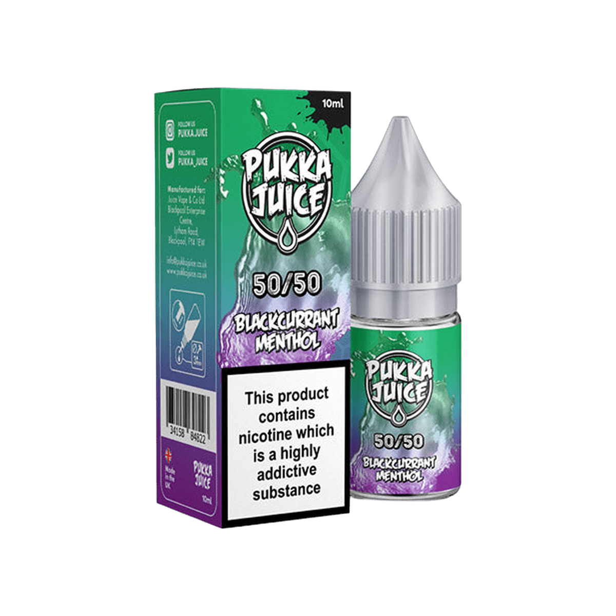 Blackcurrant Menthol 50/50 E-Liquid by Pukka Juice