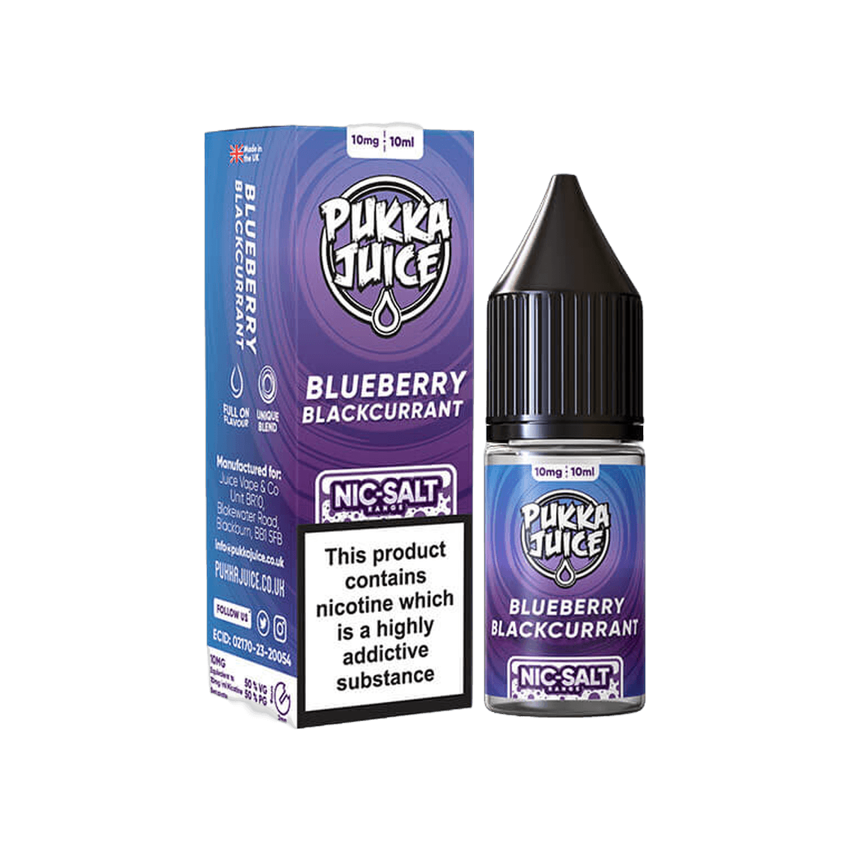 Blueberry Blackcurrant Nic Salt E-Liquid by Pukka Juice