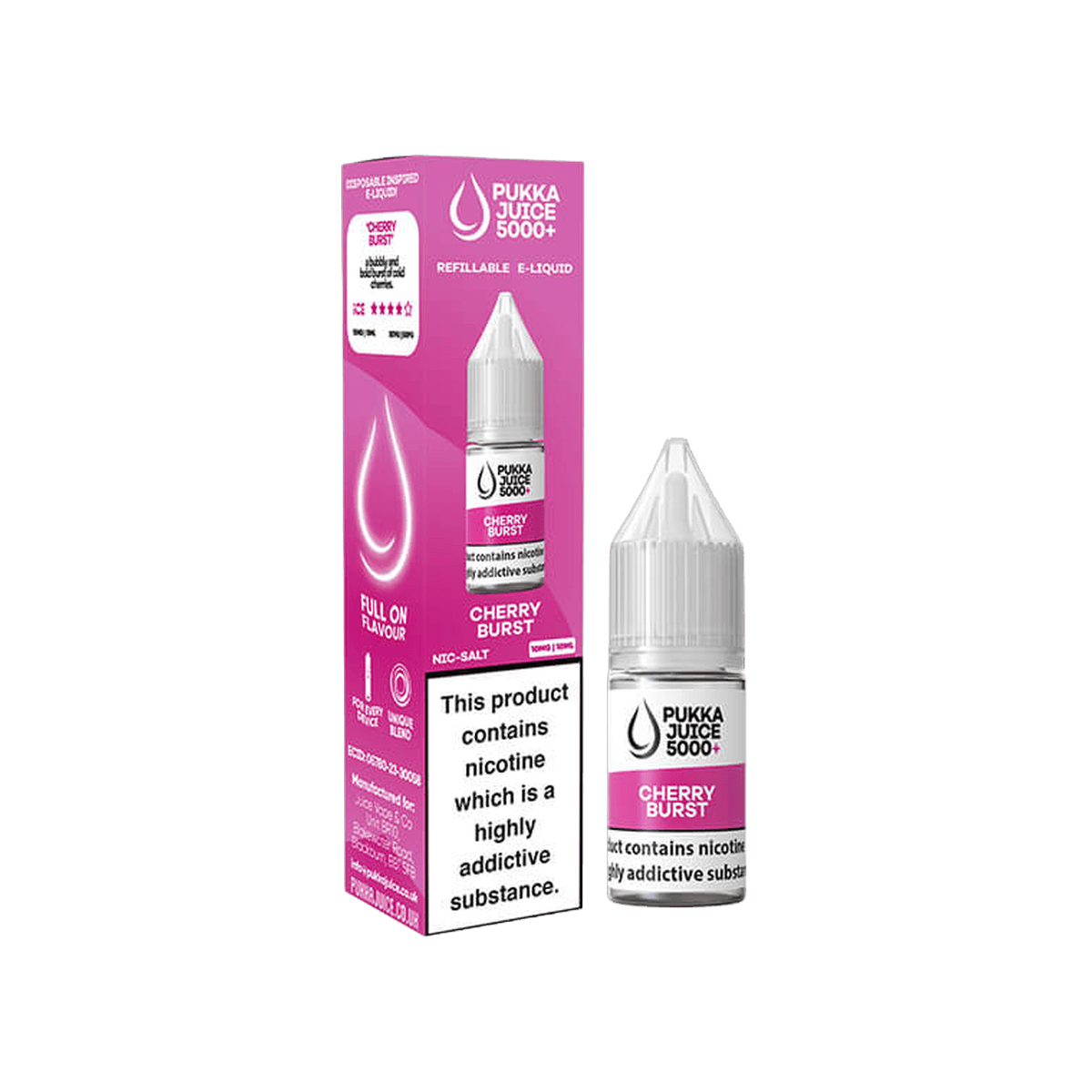 Cherry Burst Nic Salt E-Liquid by Pukka Juice 5000+