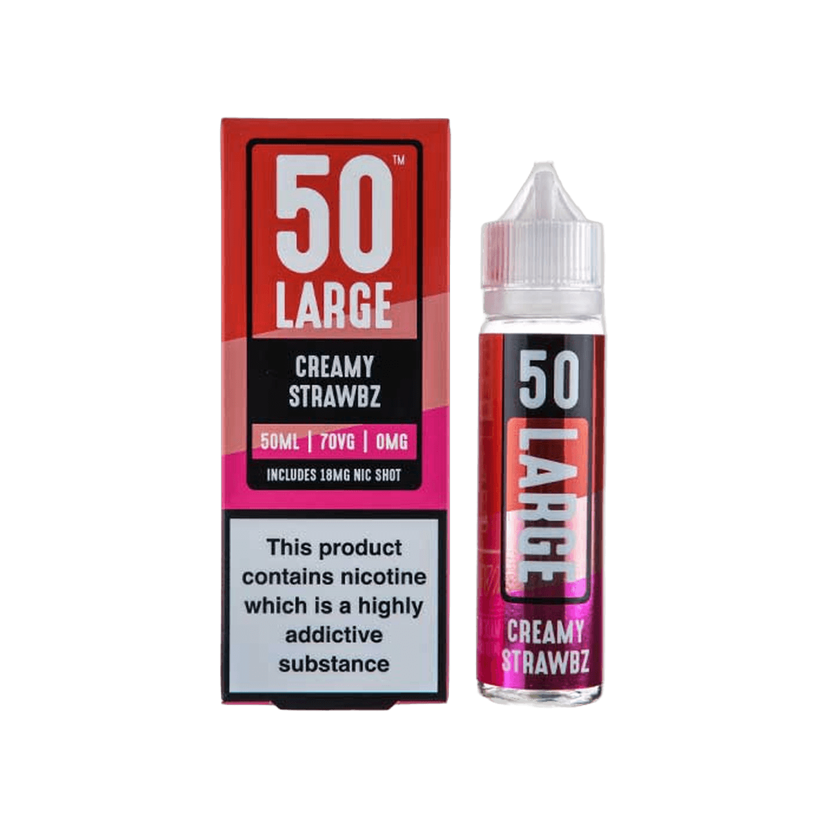 Creamy Strawbz 50ml Shortfill E-Liquid by 50 Large - E-Liquids