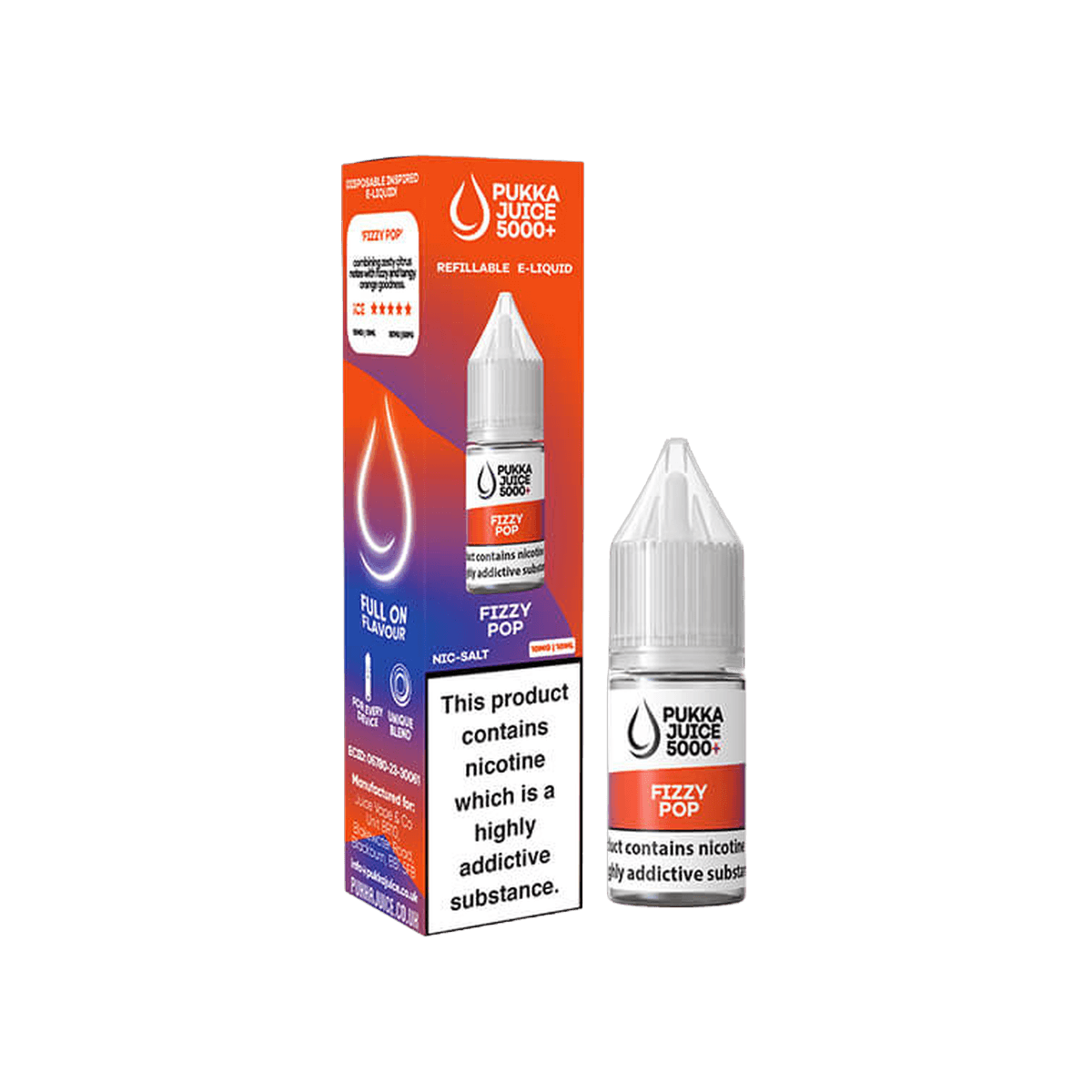 Fizzy Pop Nic Salt E-Liquid by Pukka Juice 5000+