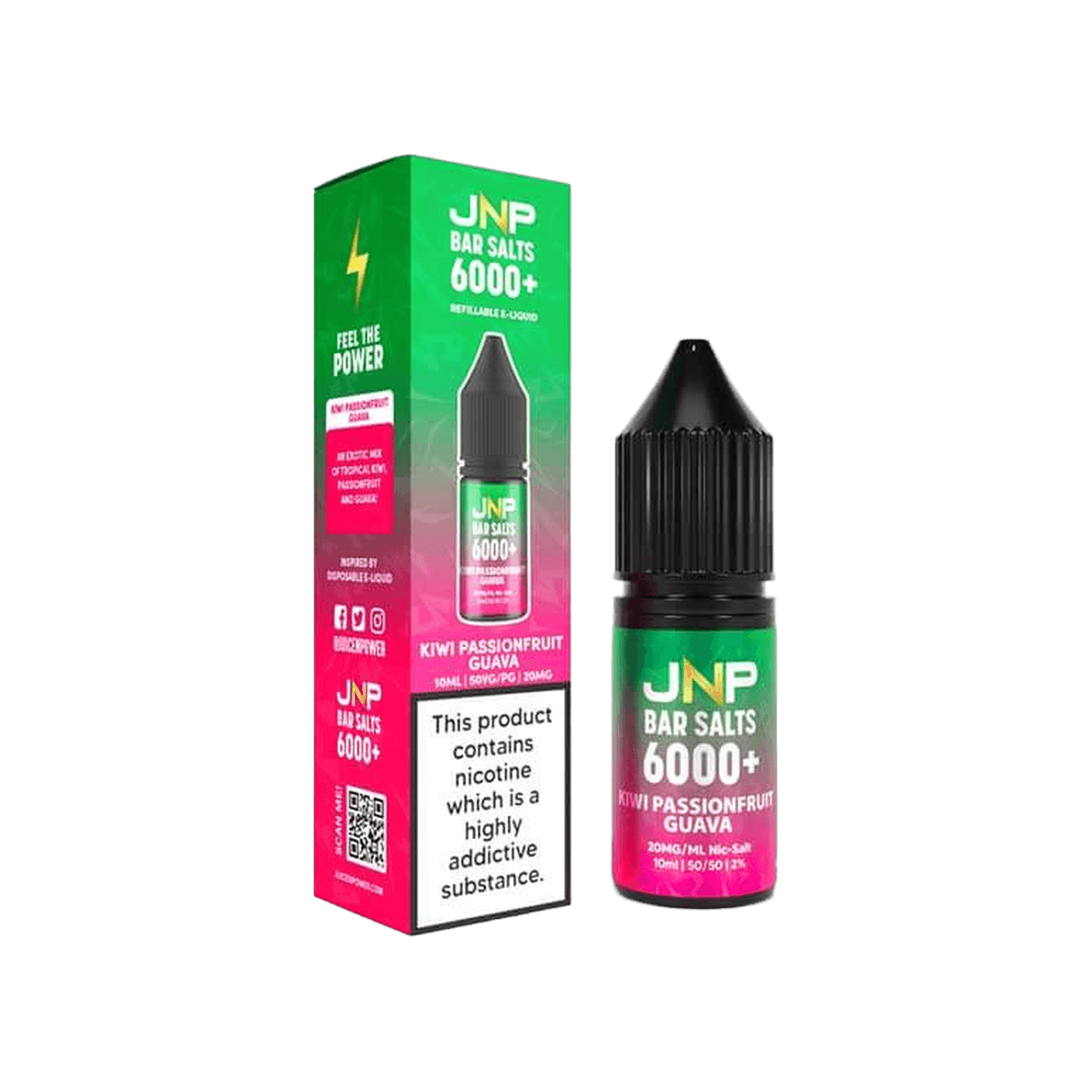 Kiwi Passionfruit Guava Bar Salts Nic Salt E-Liquid by Juice N Power