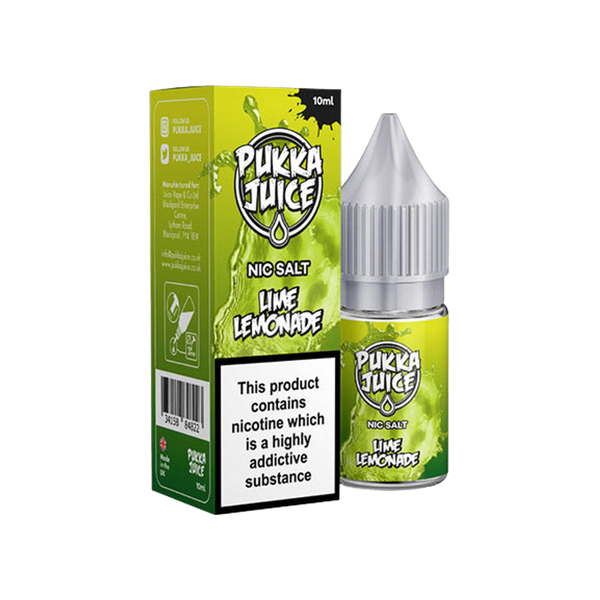 Lime Lemonade Nic Salt E-Liquid by Pukka Juice - E-Liquids